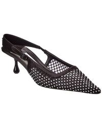 Jimmy Choo Amel 50 Mesh & Satin Slingback Pump