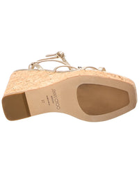 Jimmy Choo Jc 110 Leather Wedge Sandal