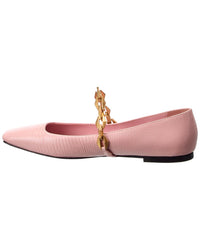 Jimmy Choo Diamond Tilda Lizard-Embossed Leather Ballerina Flat