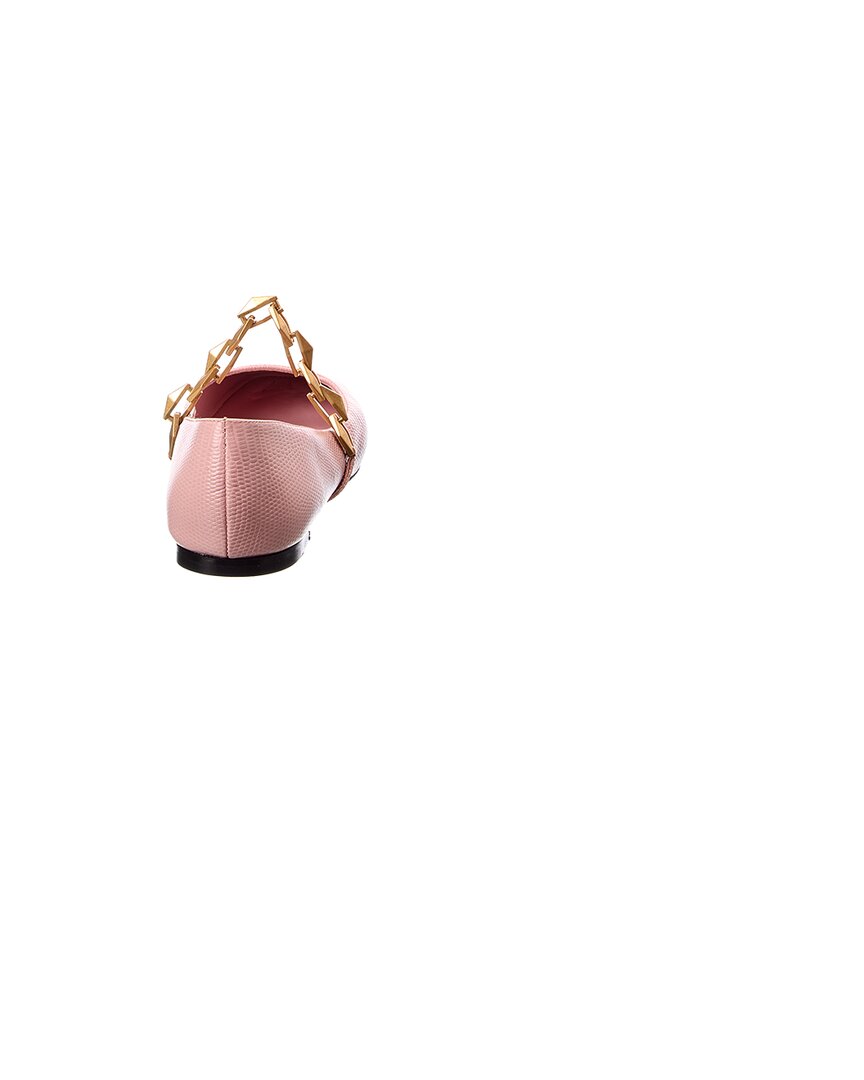 Jimmy Choo Diamond Tilda Lizard-Embossed Leather Ballerina Flat