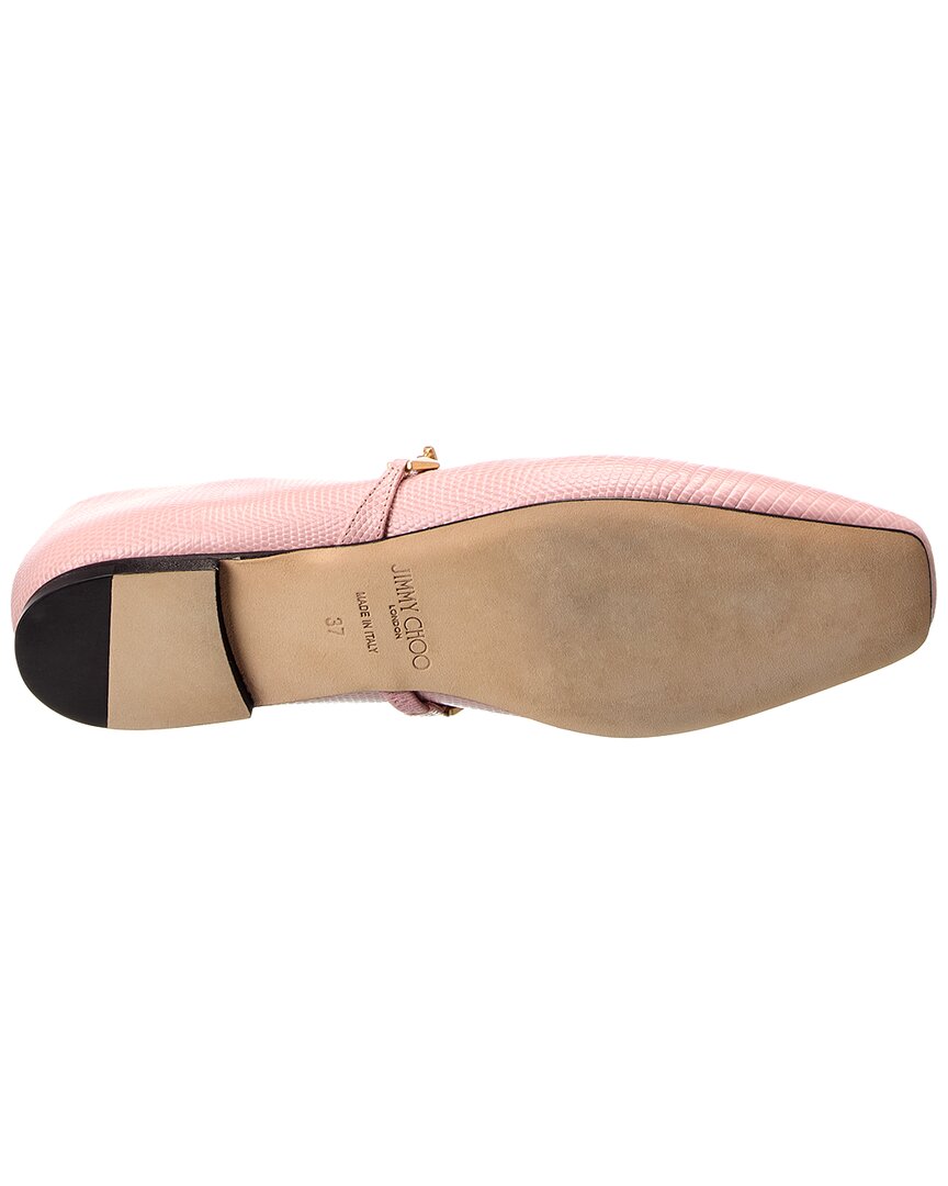 Jimmy Choo Diamond Tilda Lizard-Embossed Leather Ballerina Flat