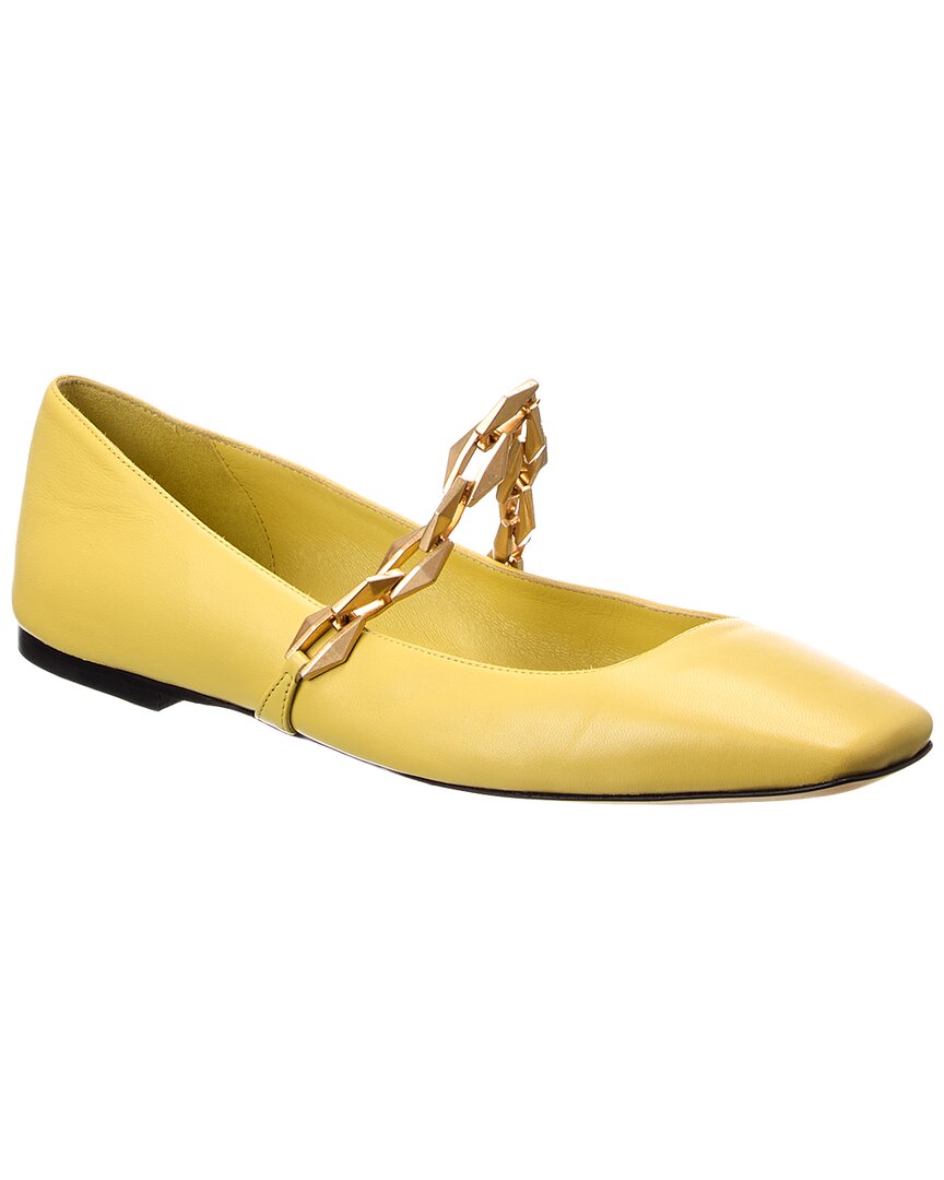 Jimmy Choo Diamond Tilda Leather Ballerina Flat