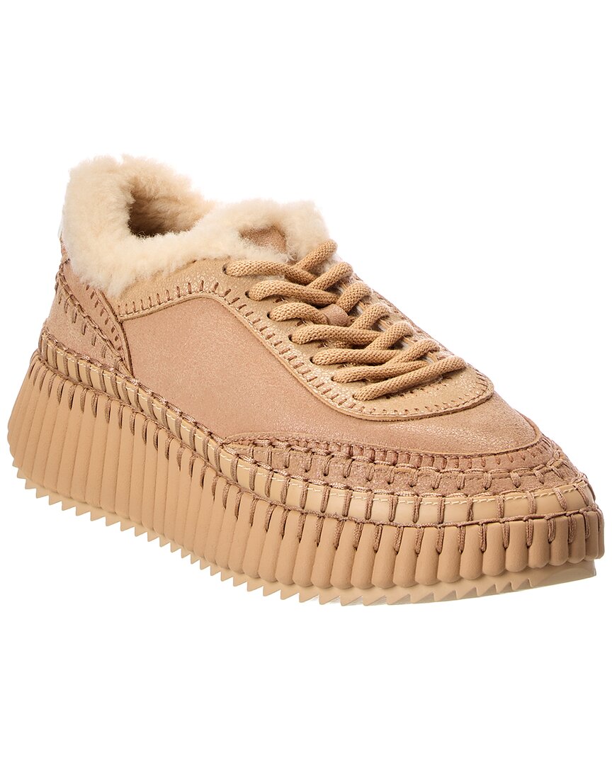 Chloé Chloé Nama Leather & Shearling Sneaker