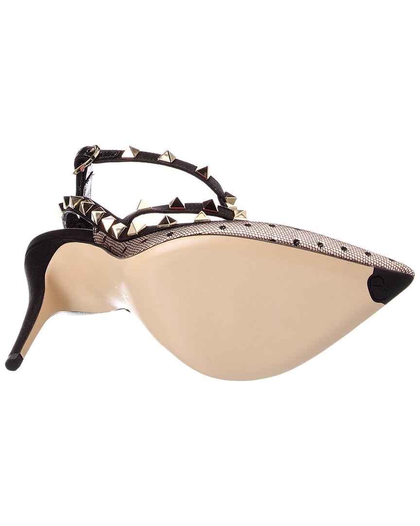 Valentino Rockstud Caged 100 Mesh & Leather Pump