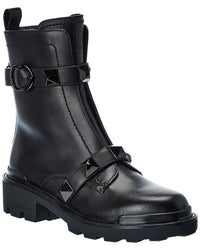 Valentino Roman Stud Leather Combat Boot