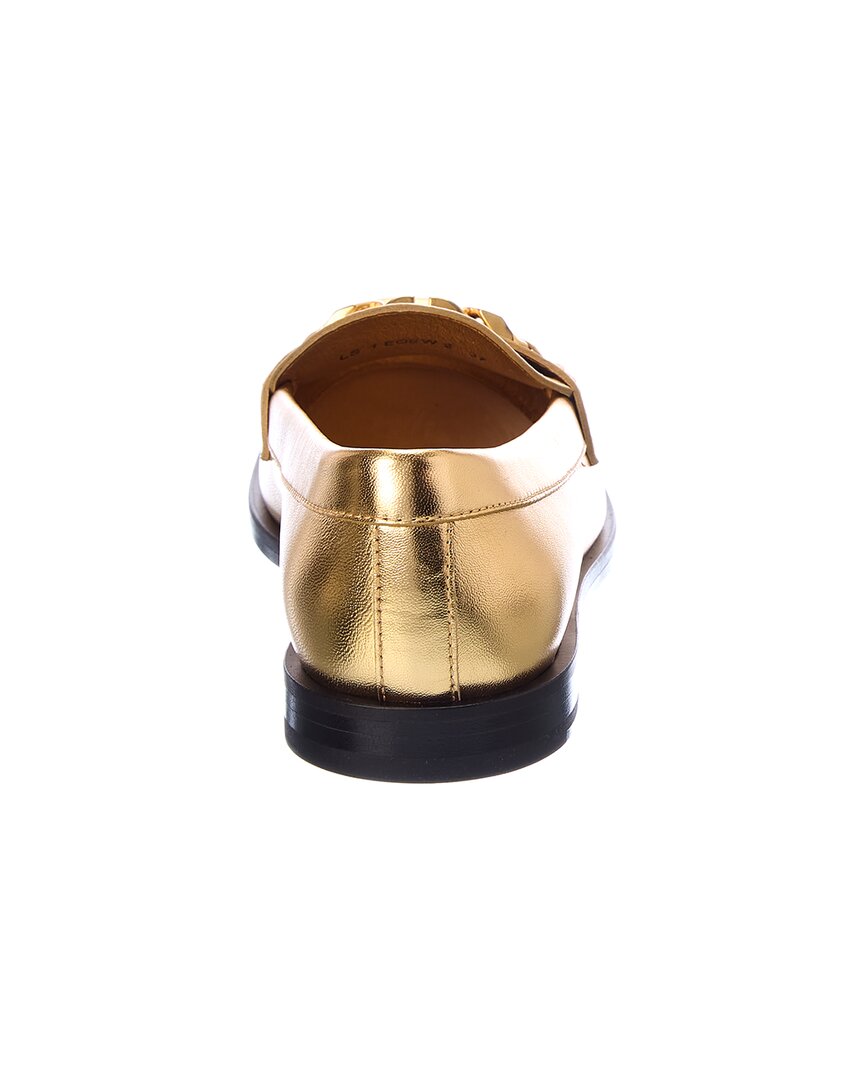 Valentino Vlogo Chain Metallic Leather Loafer