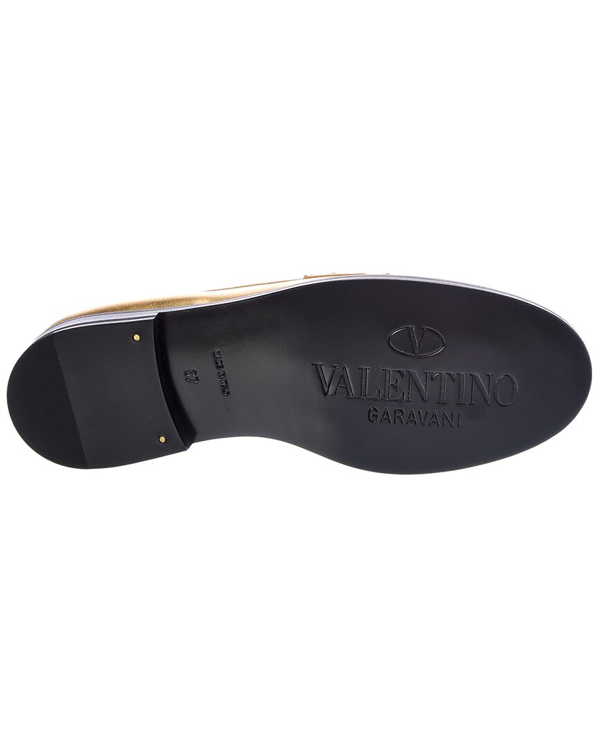 Valentino Vlogo Chain Metallic Leather Loafer