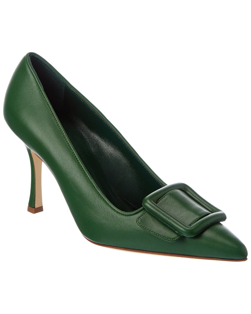 Manolo Blahnik Maysale 90 Leather Pump