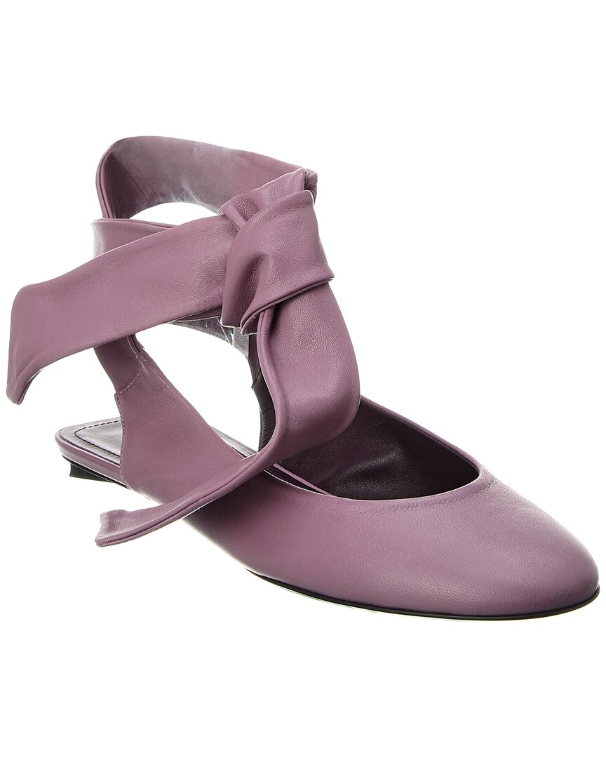 The Attico Cloe Leather Ballet Flat Purple