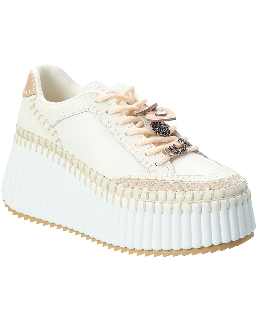 Chloé Nama Leather Wedge Sneaker