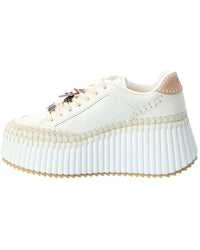 Chloé Nama Leather Wedge Sneaker