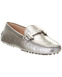 Tod’S Gommino Metallic Leather Driving Shoe