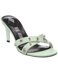 The Attico Mini Devon Leather Sandal Green
