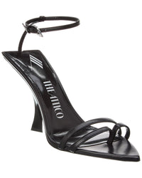 The Attico Ester Leather Sandal Black