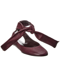 The Attico Cloe Leather Ballet Flat Red 38