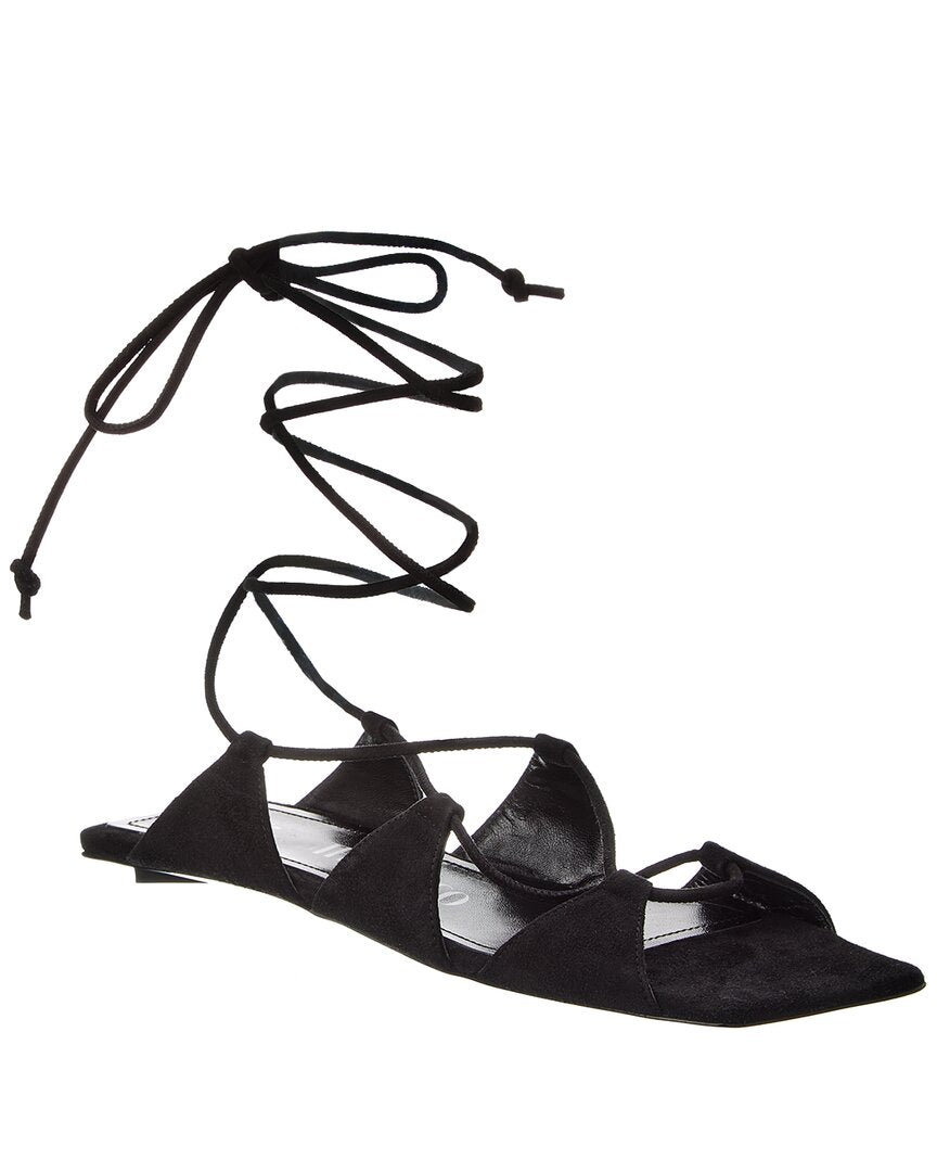 The Attico Renee Suede Sandal Black