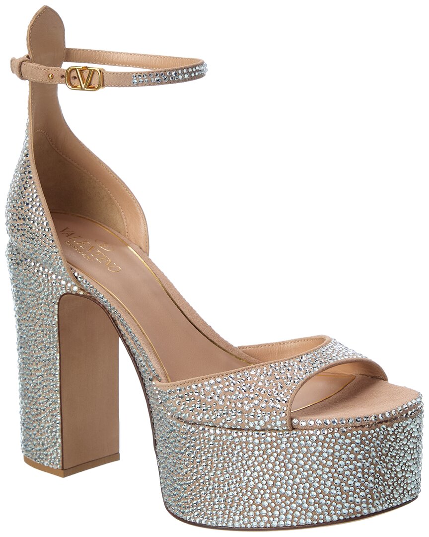 Valentino Vlogo Suede Platform Sandal