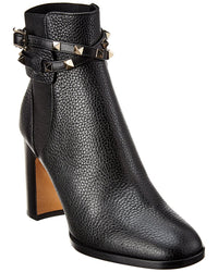 Valentino Rockstud 90 Grainy Leather Bootie