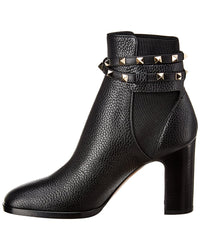 Valentino Rockstud 90 Grainy Leather Bootie