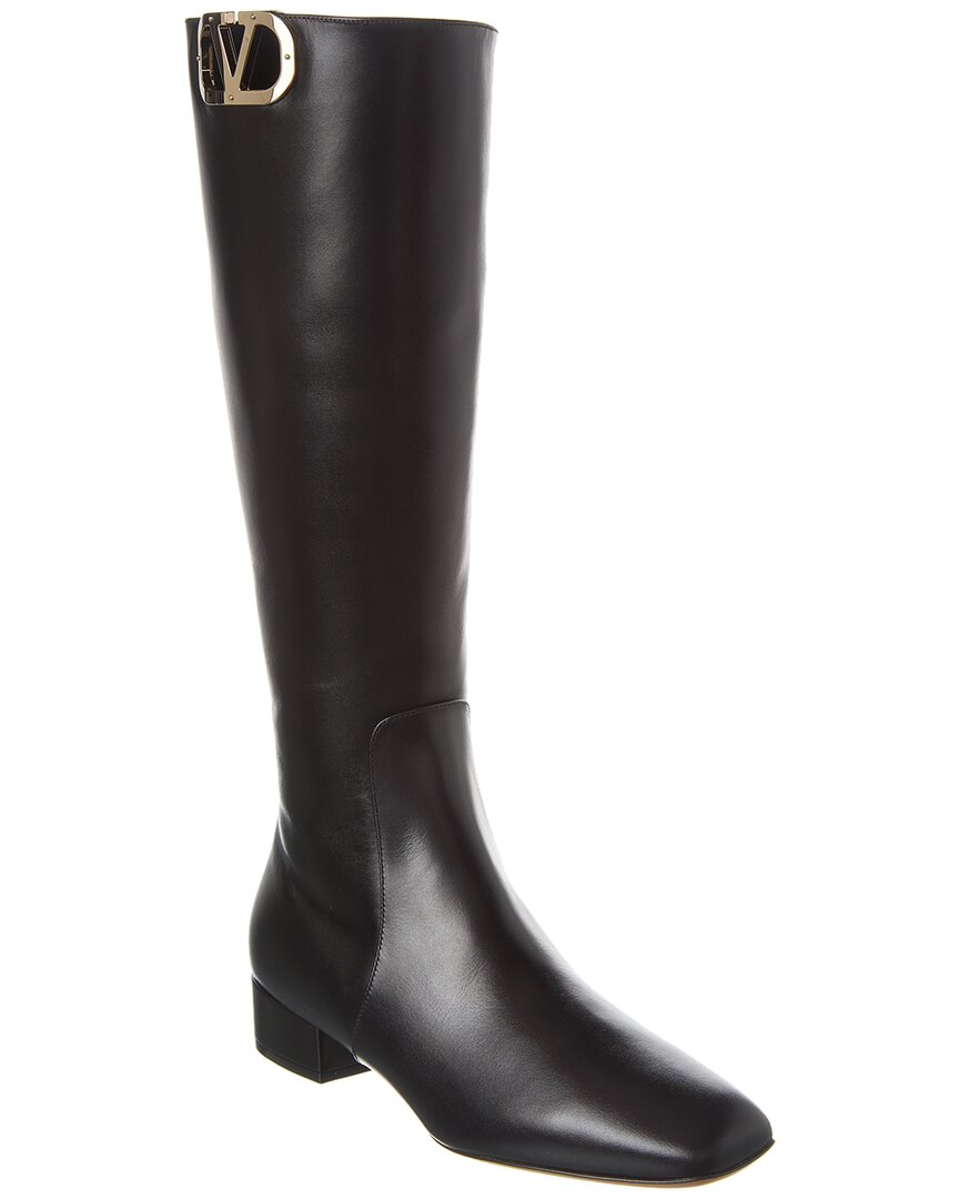 Valentino Vlogo 30 Leather Knee-High Boot