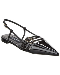Dolce & Gabbana Leather Slingback Flat Black