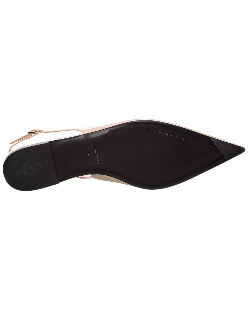 Dolce & Gabbana Dg Logo Leather Slingback Flat