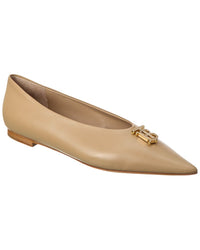 Burberry Ezra Leather Flat Brown Multi