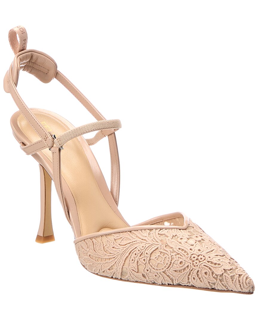 Fendi Very Colibri Lace Tulle & Leather Slingback Pump