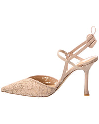 Fendi Very Colibri Lace Tulle & Leather Slingback Pump
