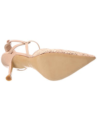 Fendi Very Colibri Lace Tulle & Leather Slingback Pump