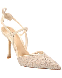 Fendi Very Colibri Lace Tulle & Leather Slingback Pump