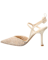 Fendi Very Colibri Lace Tulle & Leather Slingback Pump