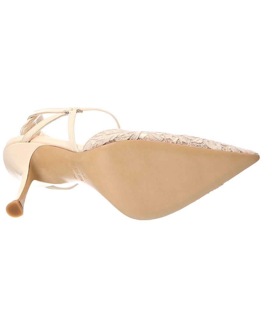 Fendi Very Colibri Lace Tulle & Leather Slingback Pump