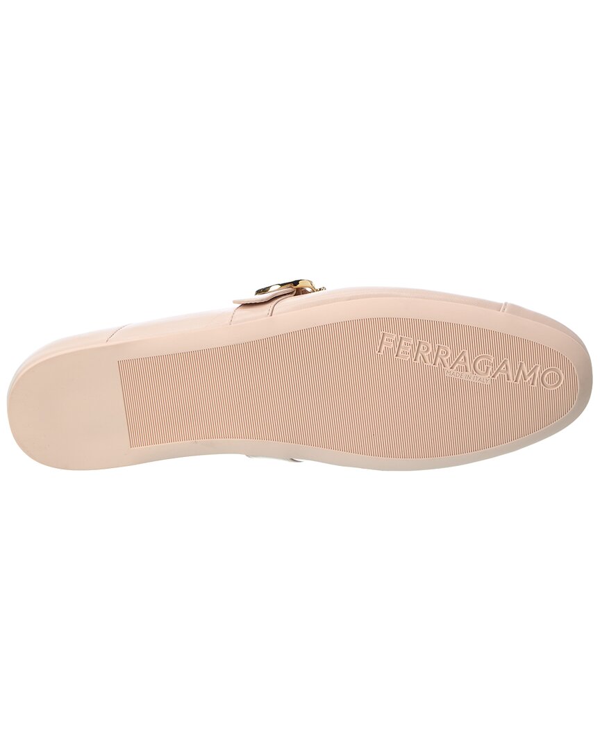 Ferragamo Gancini Leather Ballerina Flat