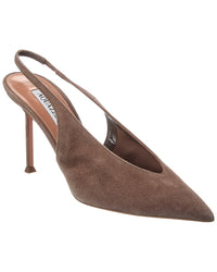 Aquazzura Dnu Inv Aquazzura Voltaire 85 Suede Slingback Pump