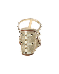 Valentino Rockstud Caged 100 Leather Wedge Sandal