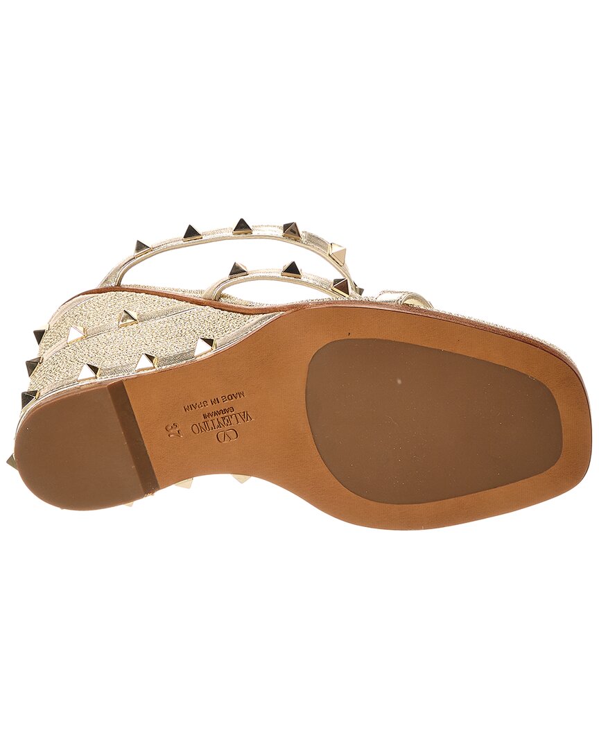 Valentino Rockstud Caged 100 Leather Wedge Sandal