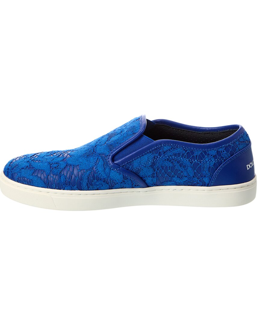 Dolce & Gabbana Lace & Leather Slip-On Sneaker