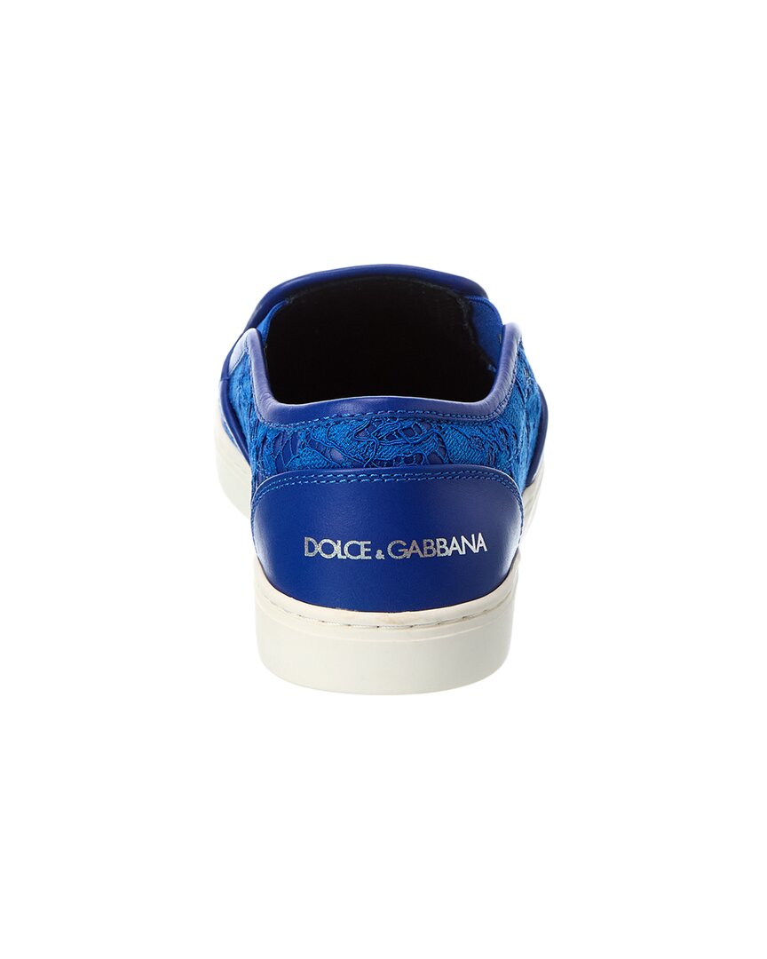 Dolce & Gabbana Lace & Leather Slip-On Sneaker