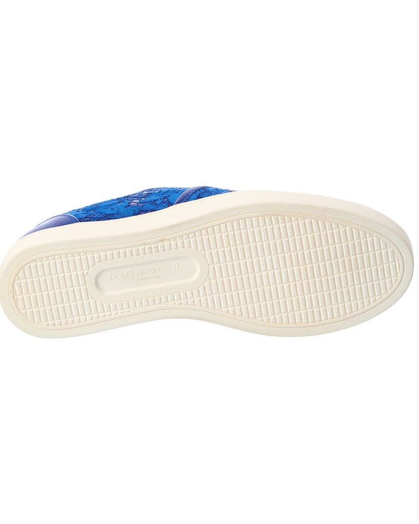 Dolce & Gabbana Lace & Leather Slip-On Sneaker