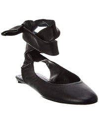 The Attico Cloe Leather Ballet Flat Black 37