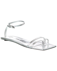The Attico Isla Leather Sandal Silver