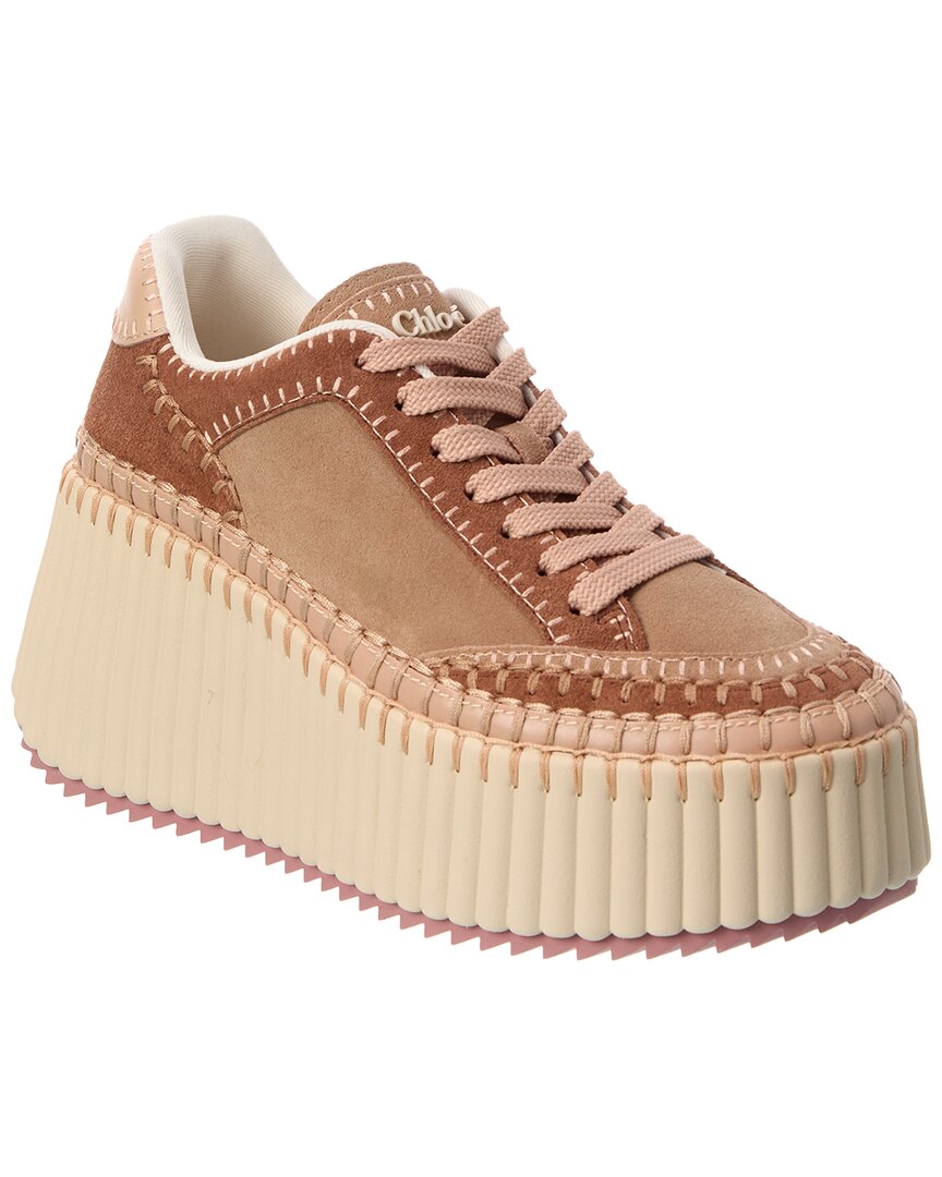 Chloé Nama Suede Wedge Sneaker