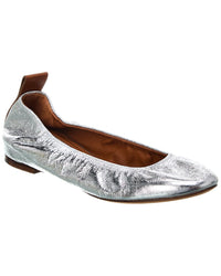 Lanvin Leather Flat 36 Silver