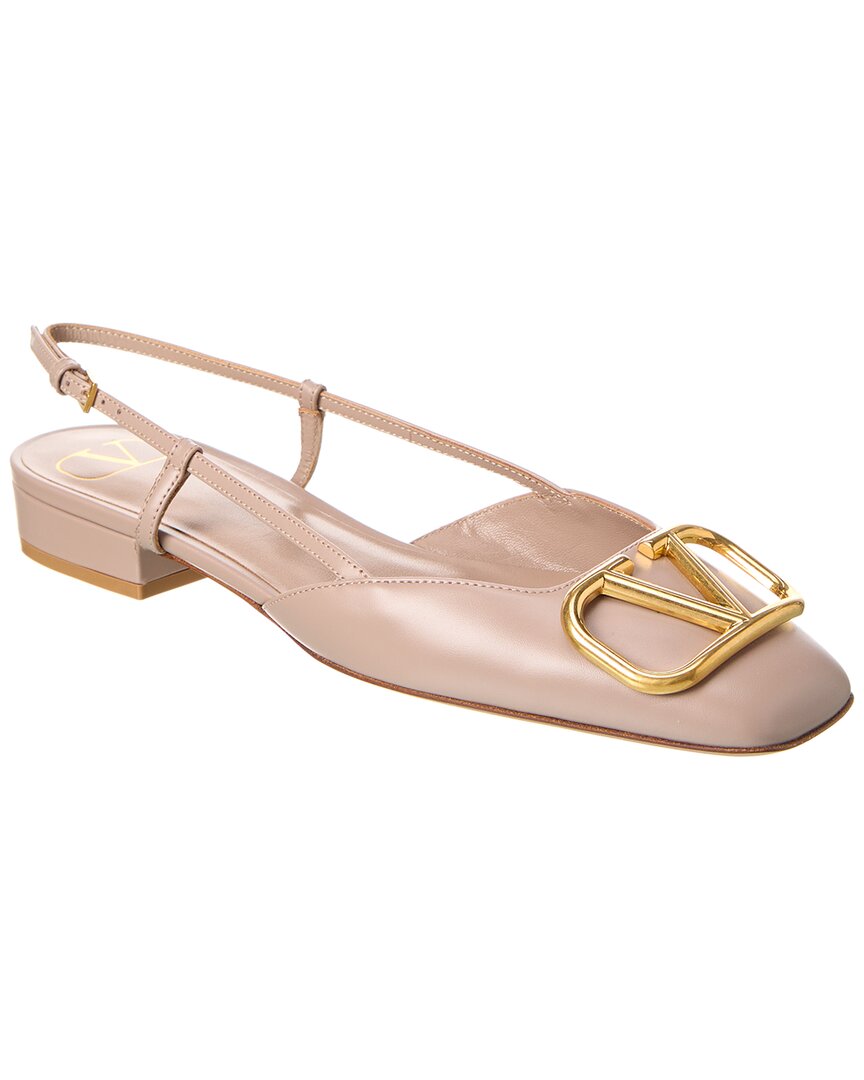 Valentino Vlogo Leather Slingback Flat 36 Pink