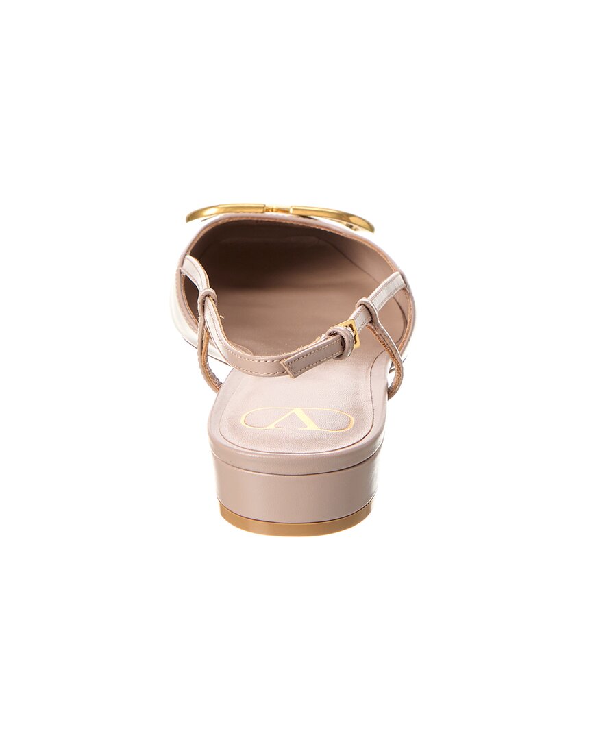 Valentino Vlogo Leather Slingback Flat
