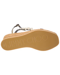 Jimmy Choo Jimmy Choo Amatuus 60 Leather Wedge Sandal