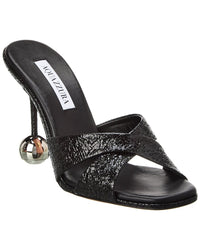 Aquazzura Darling 95 Leather Mule 37 Black