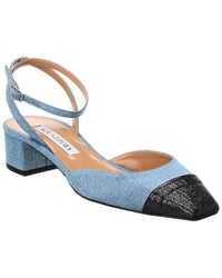 Aquazzura French Flirt 35 Denim & Leather Pump Blue