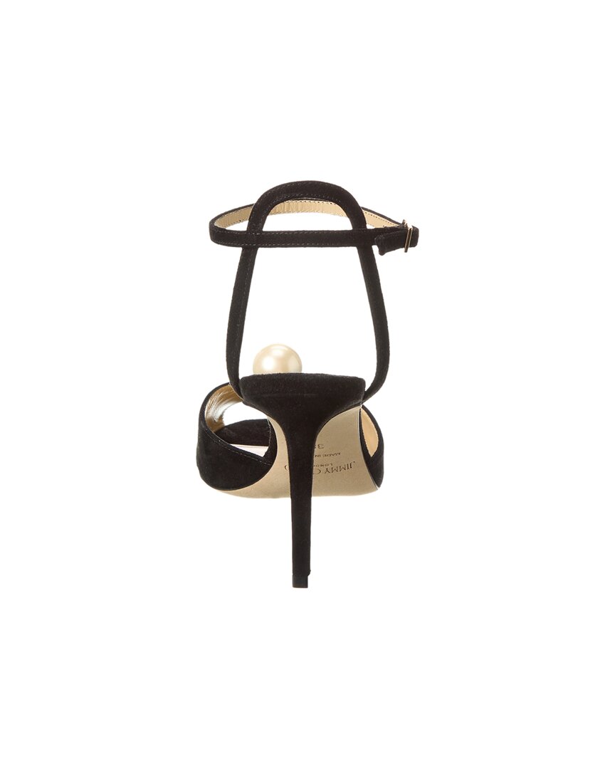 Jimmy Choo Jimmy Choo Sacora 85 Suede Sandal, 40, Black